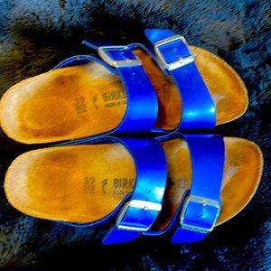 Birkenstock blue sandals size 8 (38)